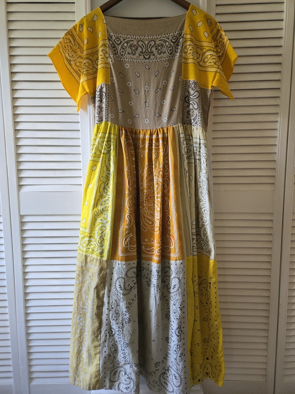 Psychic Outlaw Custom Yellow Bandana Dress | Handmade
